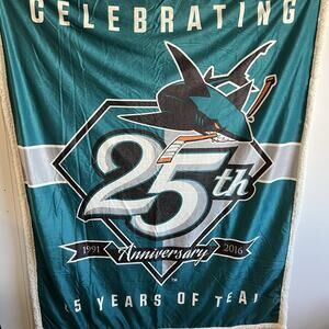 2015 San Jose Sharks Throw Blanket NHL Limited Edition 25th Anniversary - 10S614